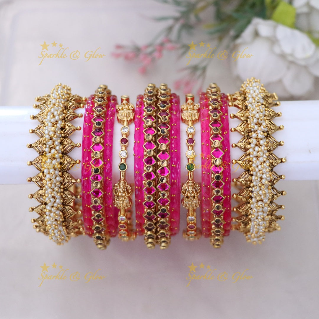 Exquisite Gold & Pearl Bangle Set for Every Occasion