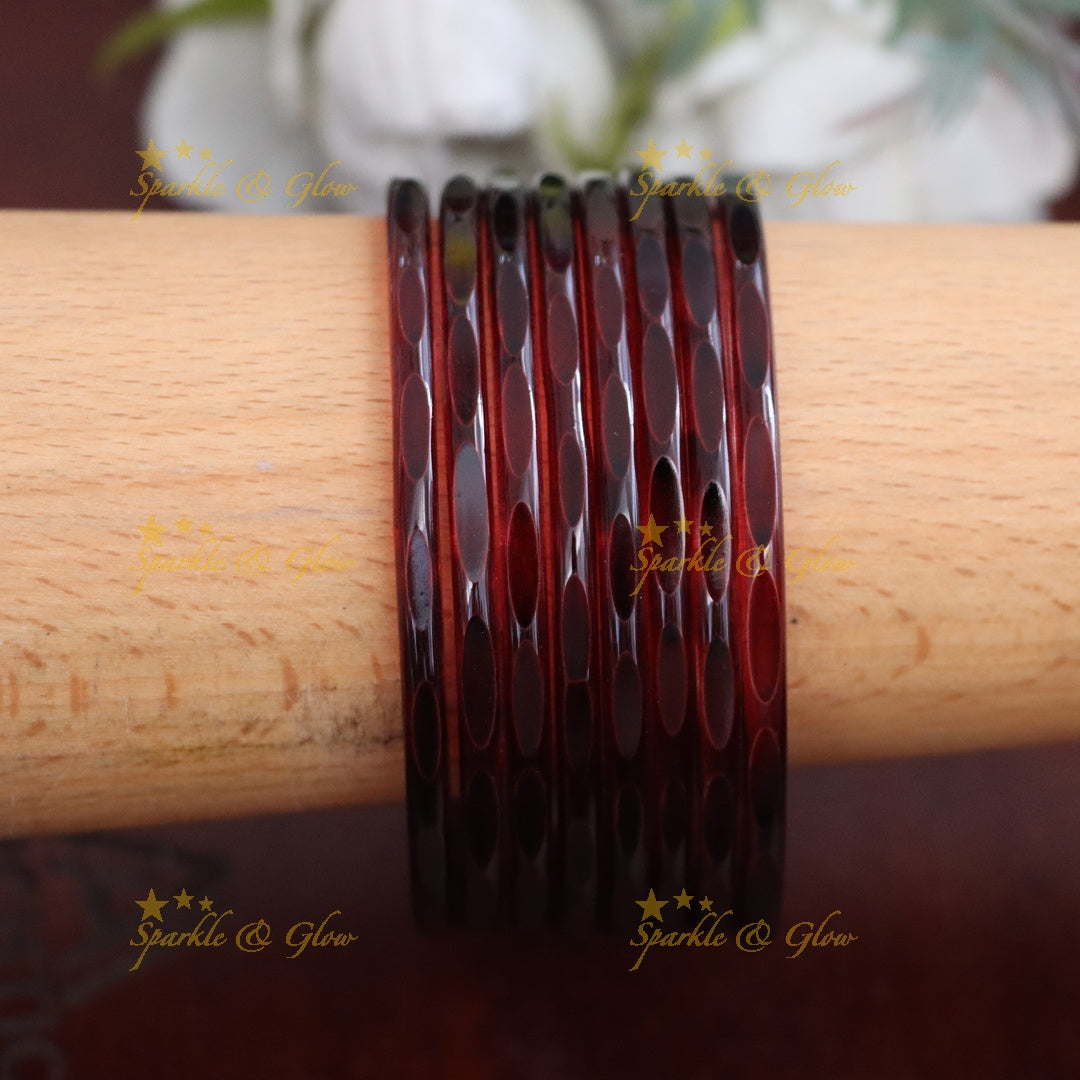 Exquisite Jelly Glass Bangles for Festive Charm-set of 8 bangles | Sparkle & Glow