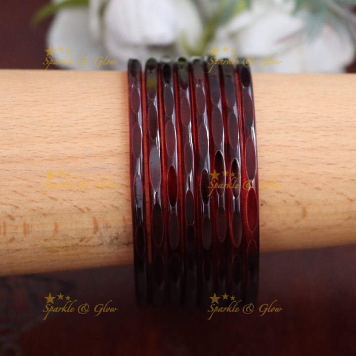 Exquisite Jelly Glass Bangles for Festive Charm-set of 8 bangles | Sparkle & Glow