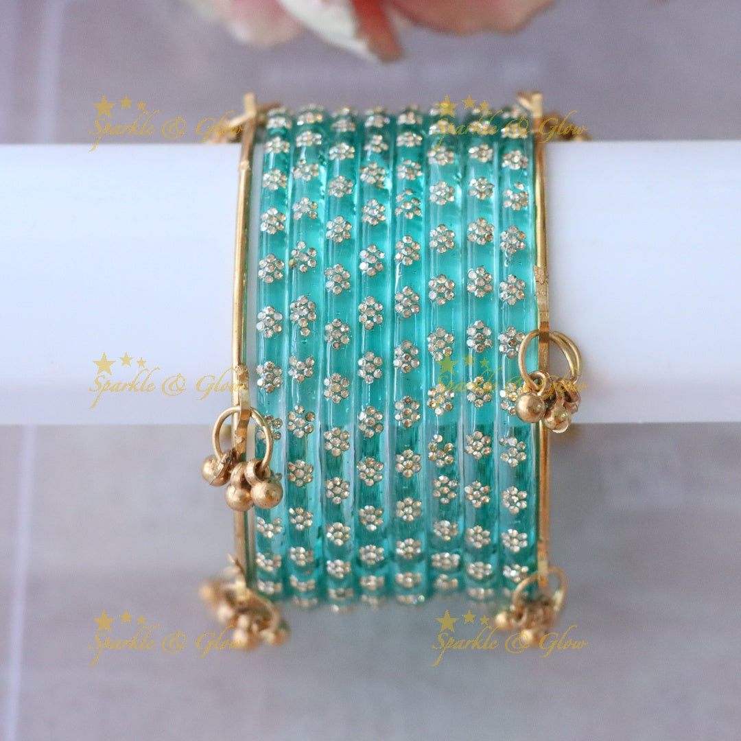 Exquisite Kashmiri and Jelly Bangle Set - Sparkle & Glow