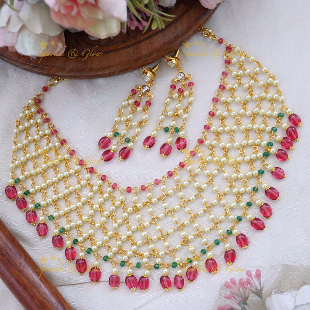 Exquisite Layered Bead Necklace - Victorian Style