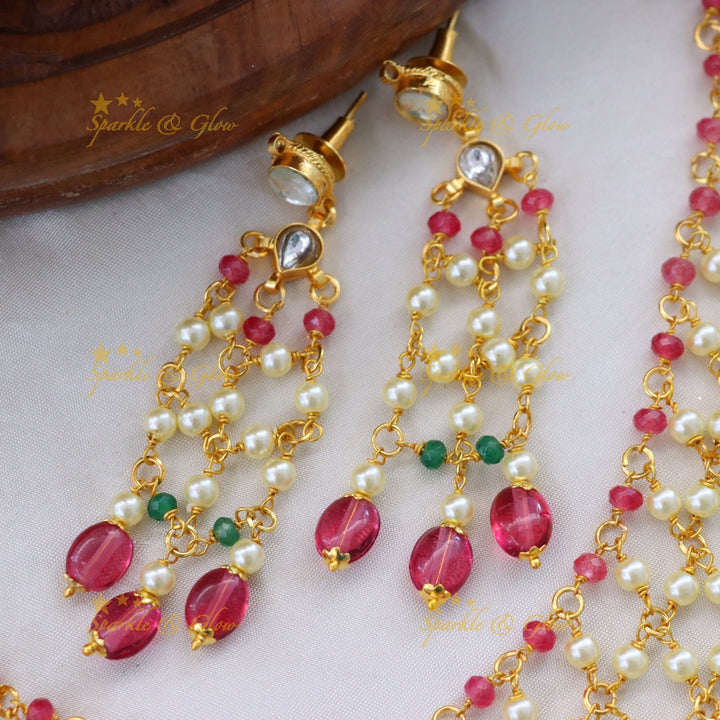 Exquisite Layered Bead Necklace - Victorian Style