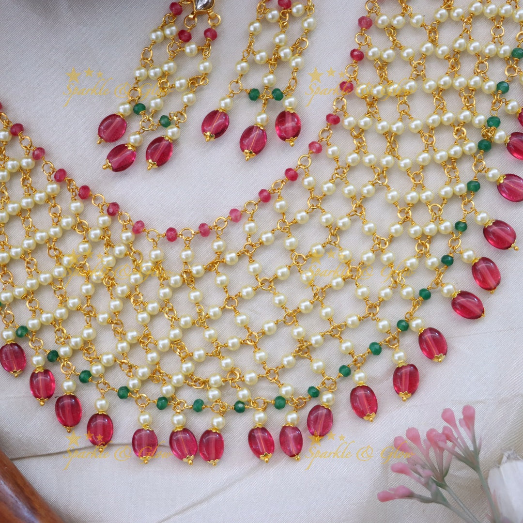 Exquisite Layered Bead Necklace - Victorian Style