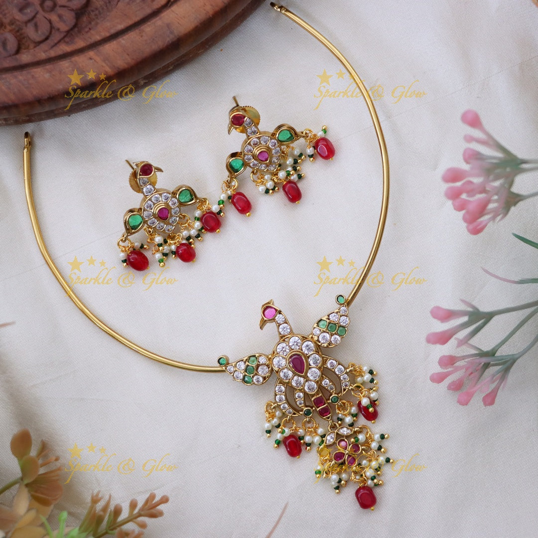 Buy Elegant Gold Plated Short Necklace Set Online