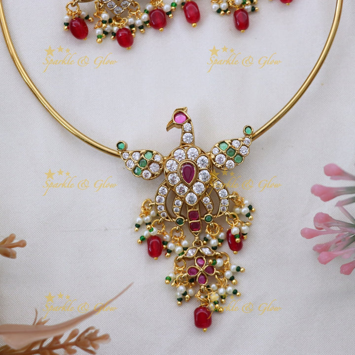 Buy Elegant Gold Plated Short Necklace Set Online