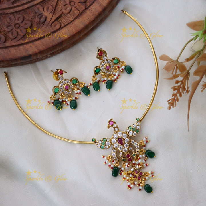 Buy Elegant Gold Plated Short Necklace Set Online