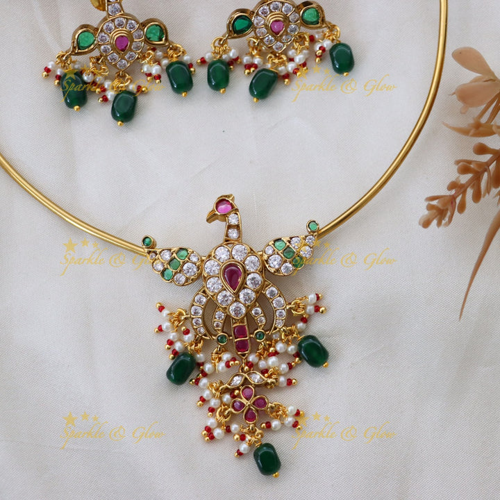Buy Elegant Gold Plated Short Necklace Set Online