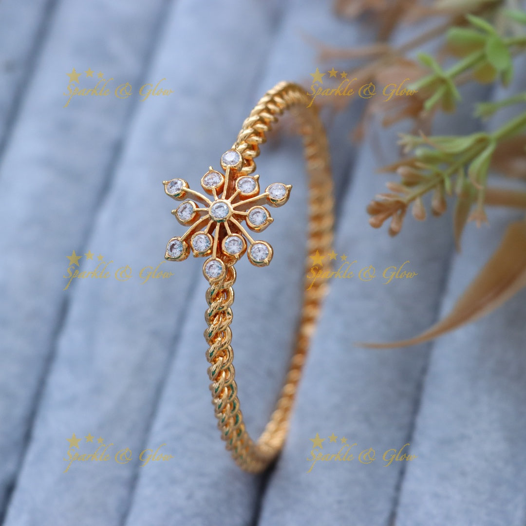 Exquisite Gold Flower Bangle - Elegance Meets Tradition