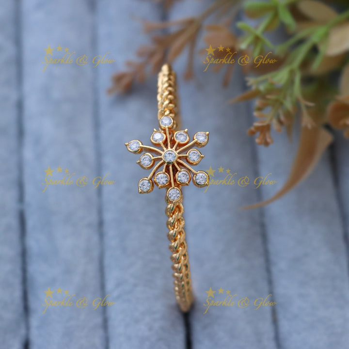 Exquisite Gold Flower Bangle - Elegance Meets Tradition