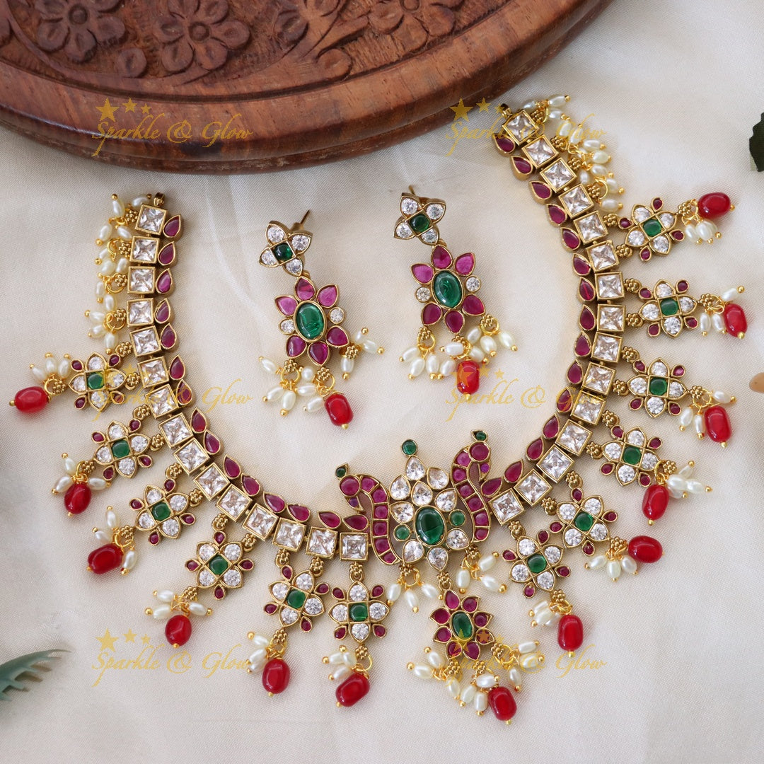 Exquisite Gold Imitation Necklace Set for Festive Glam