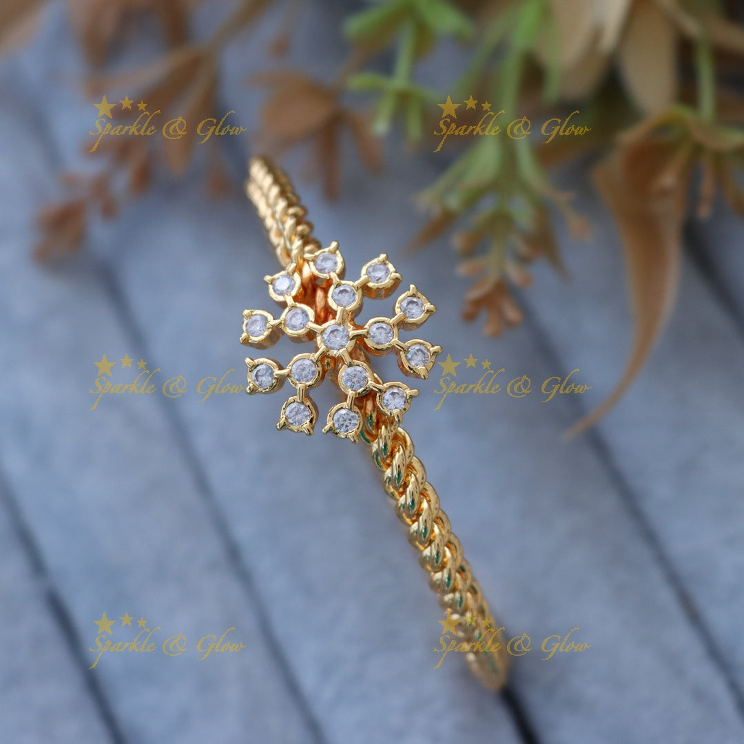 Exquisite Gold Bangle with Stone Detailing - New Arrival