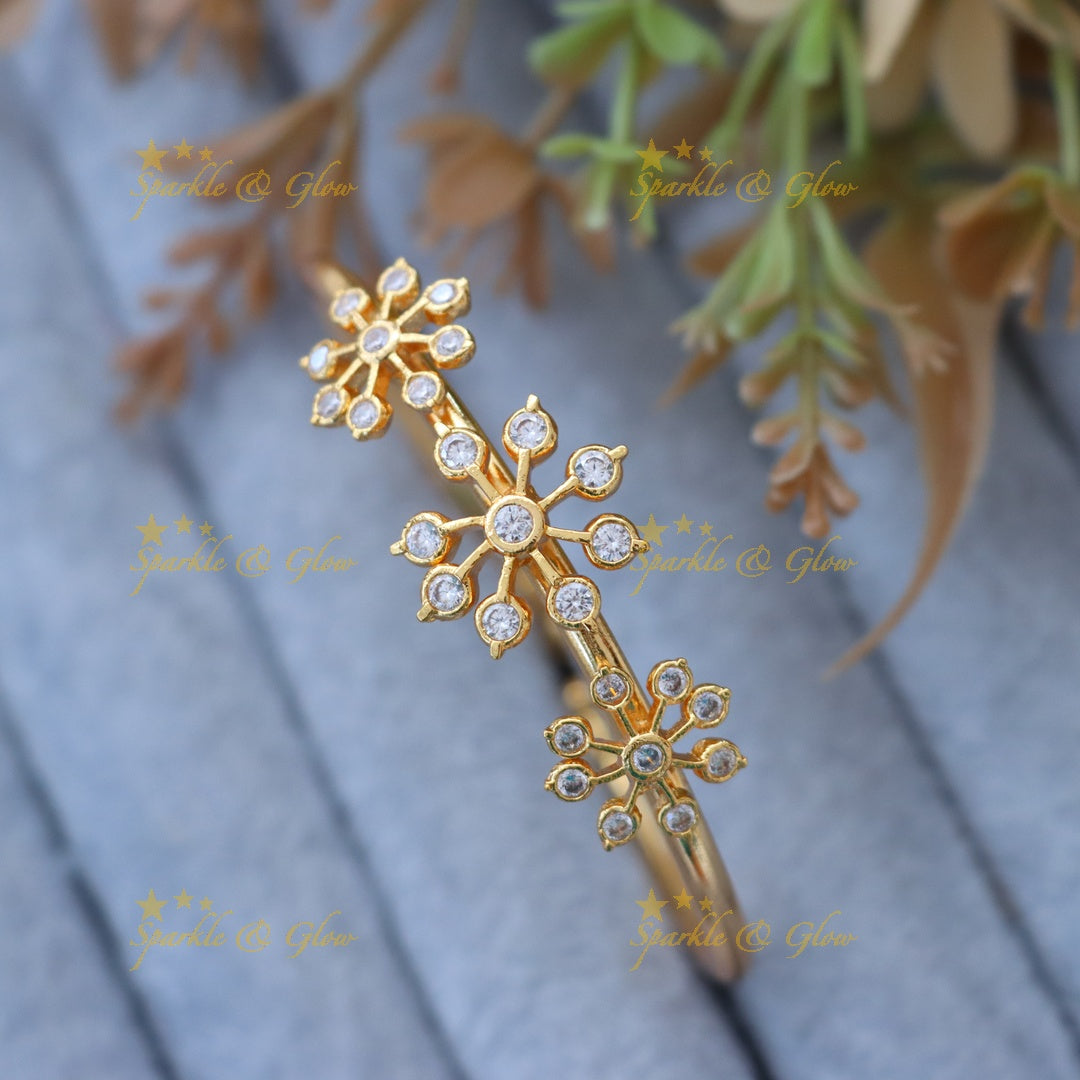 Radiant Gold Crystal Bangle for Festive Elegance