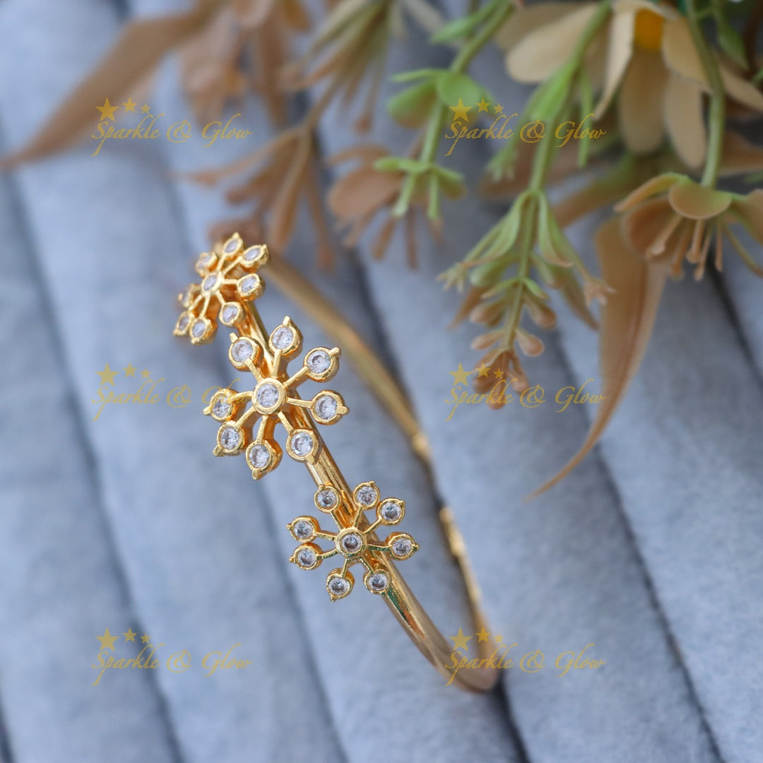 Radiant Gold Crystal Bangle for Festive Elegance