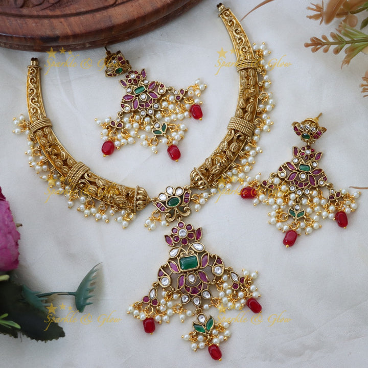 Exquisite Wedding Gold Necklace Set for Festive Elegance