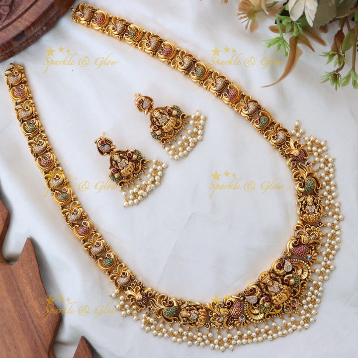 Elegant Temple Gold Long Necklace for Weddings & Festivals