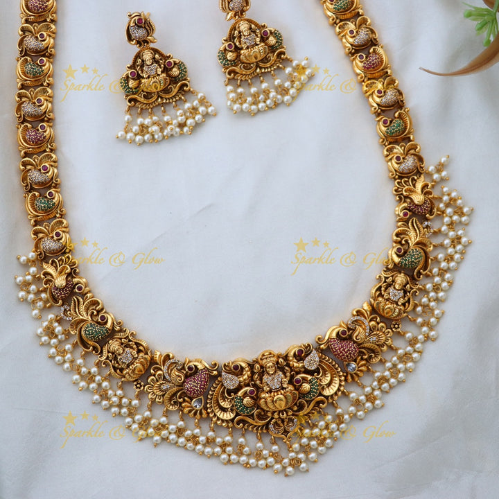 Elegant Temple Gold Long Necklace for Weddings & Festivals