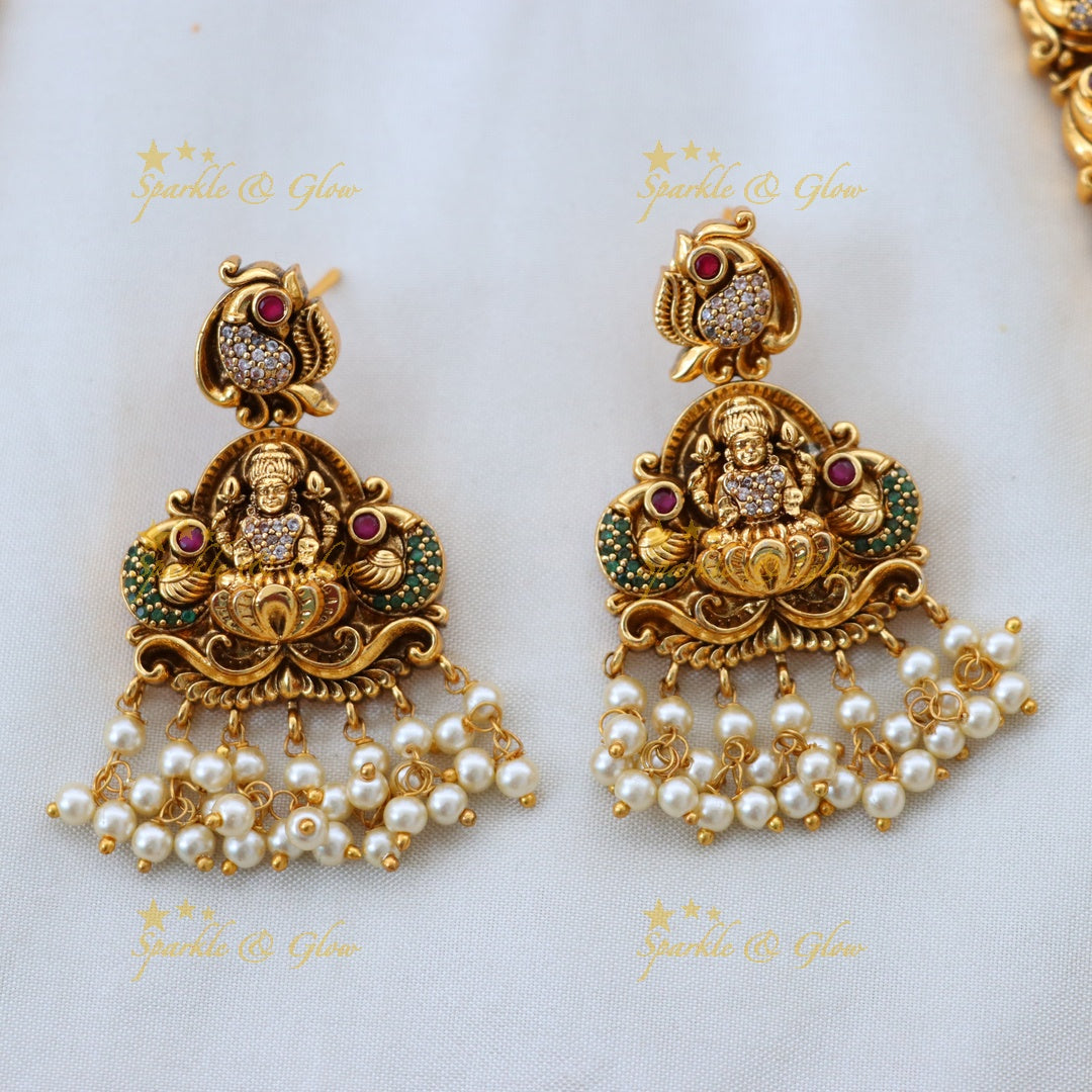 Elegant Temple Gold Long Necklace for Weddings & Festivals