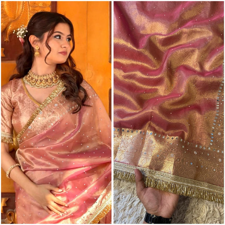 Exquisite Banarasi Tissue Organza Saree for Weddings