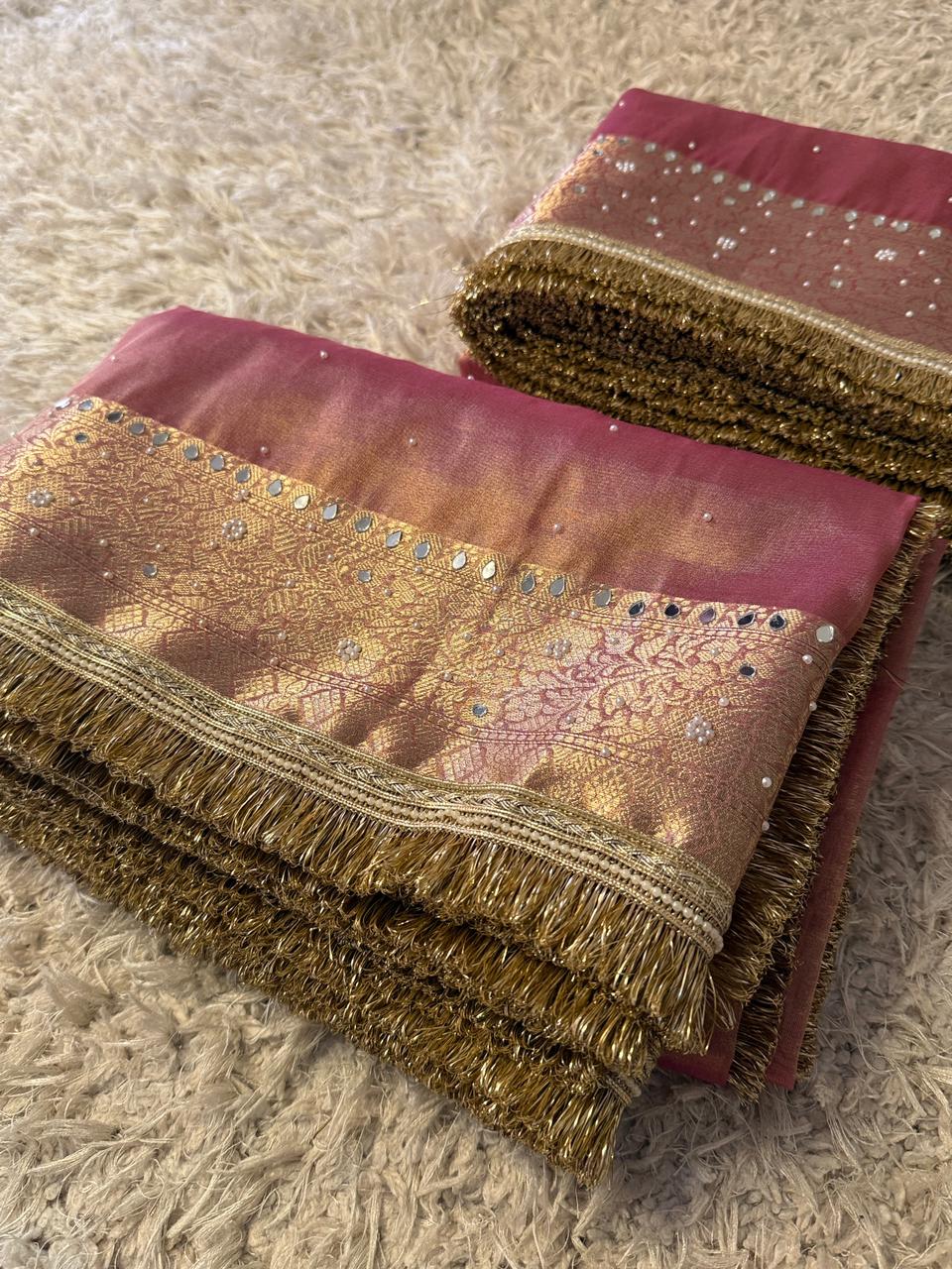 Exquisite Banarasi Tissue Organza Saree for Weddings