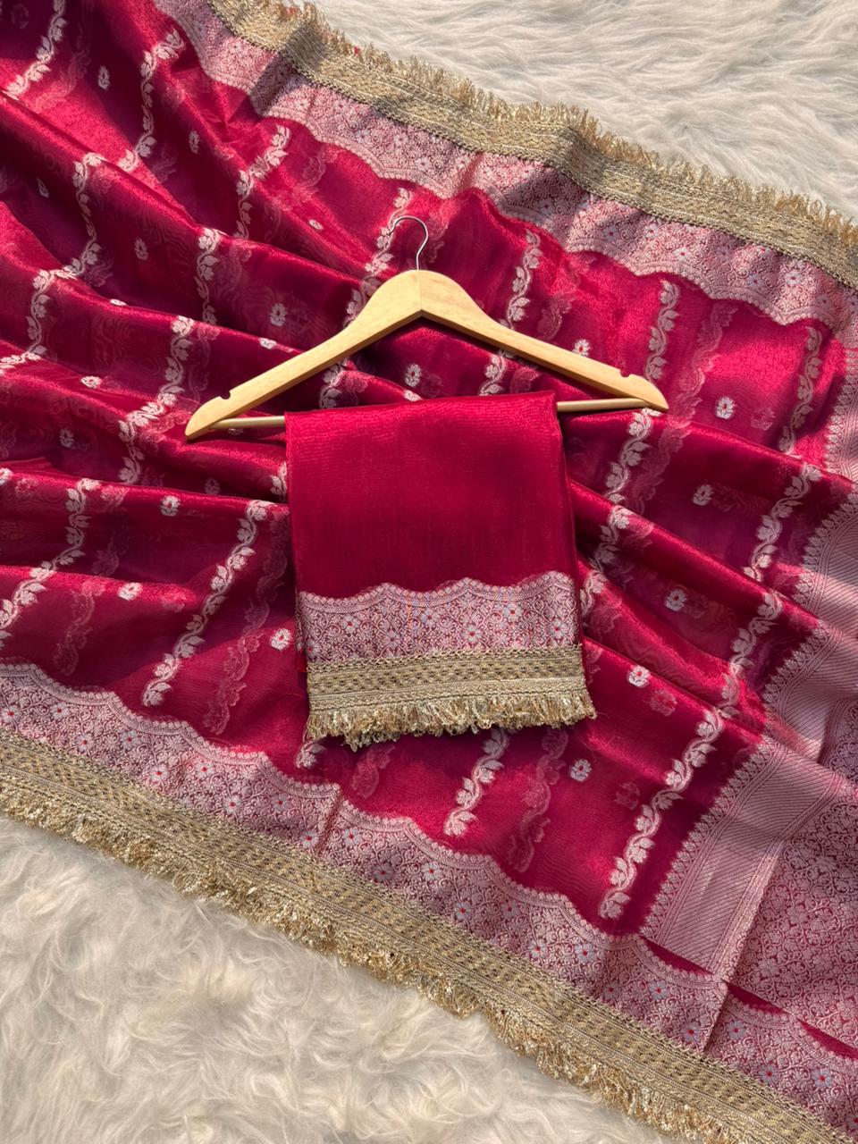 Luxurious Banarasi Tissue Organza Sarees for Weddings