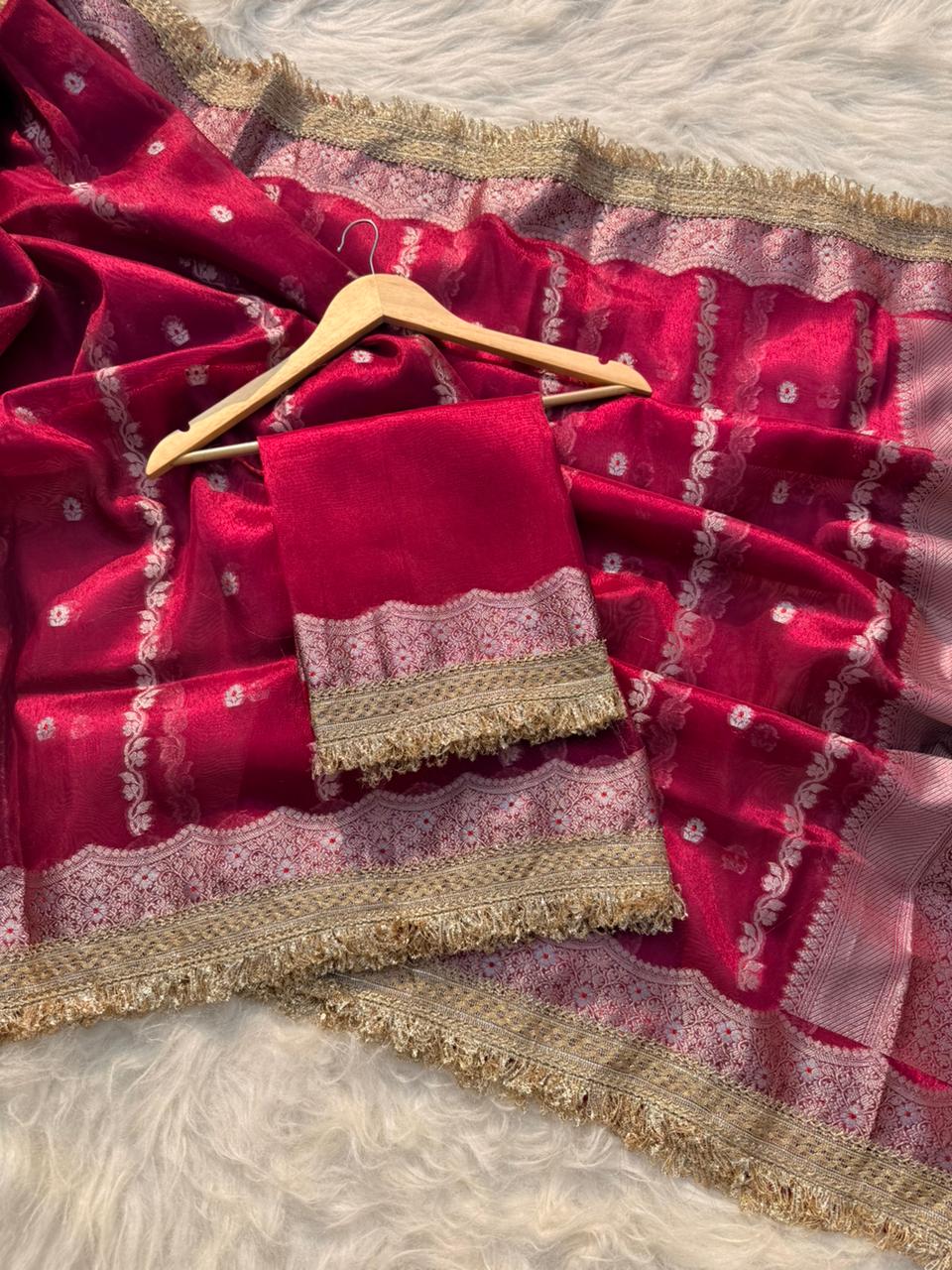 Luxurious Banarasi Tissue Organza Sarees for Weddings