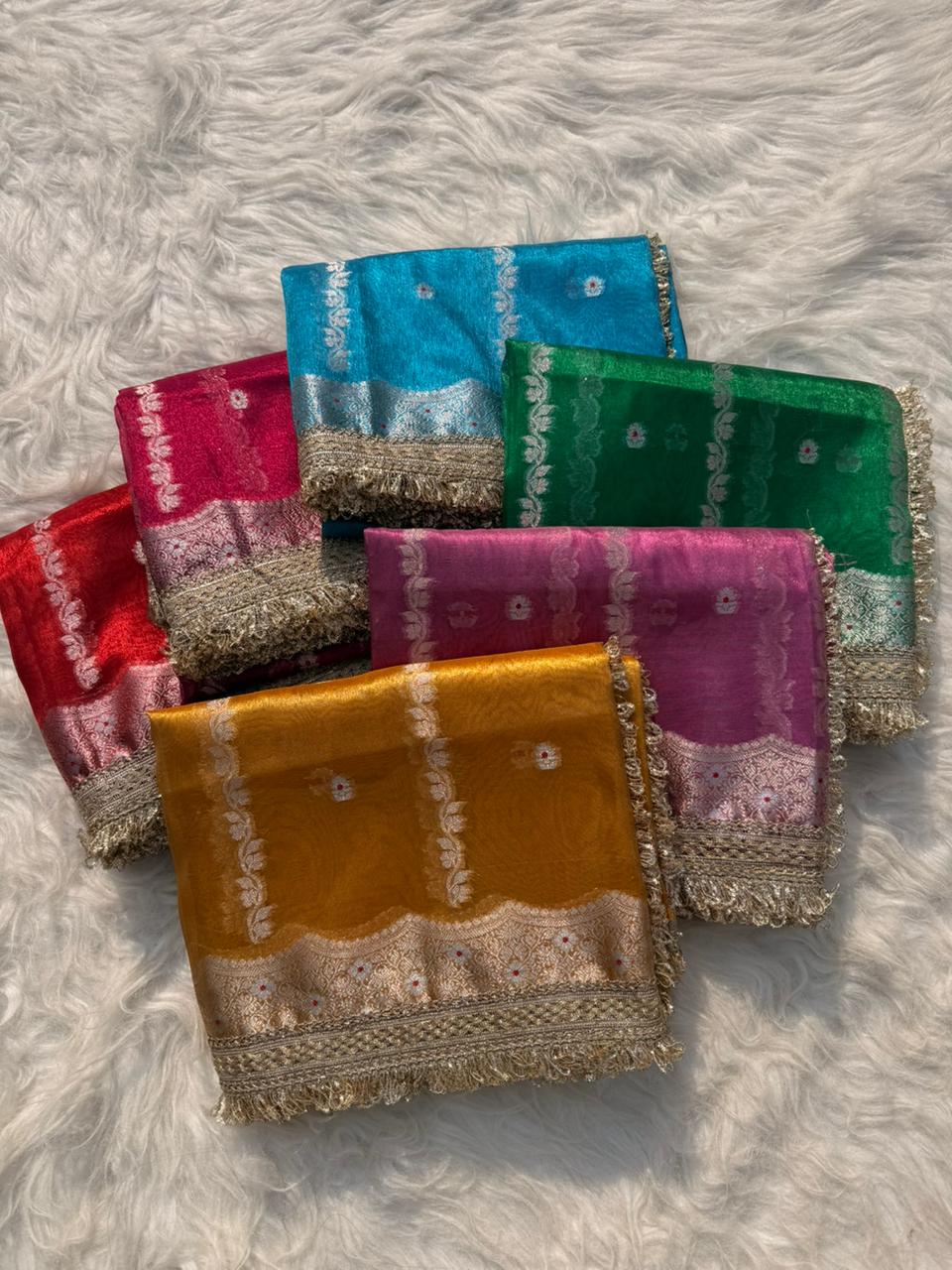 Luxurious Banarasi Tissue Organza Sarees for Weddings