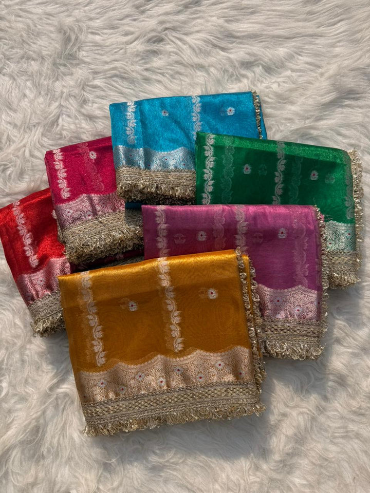 Luxurious Banarasi Tissue Organza Sarees for Weddings