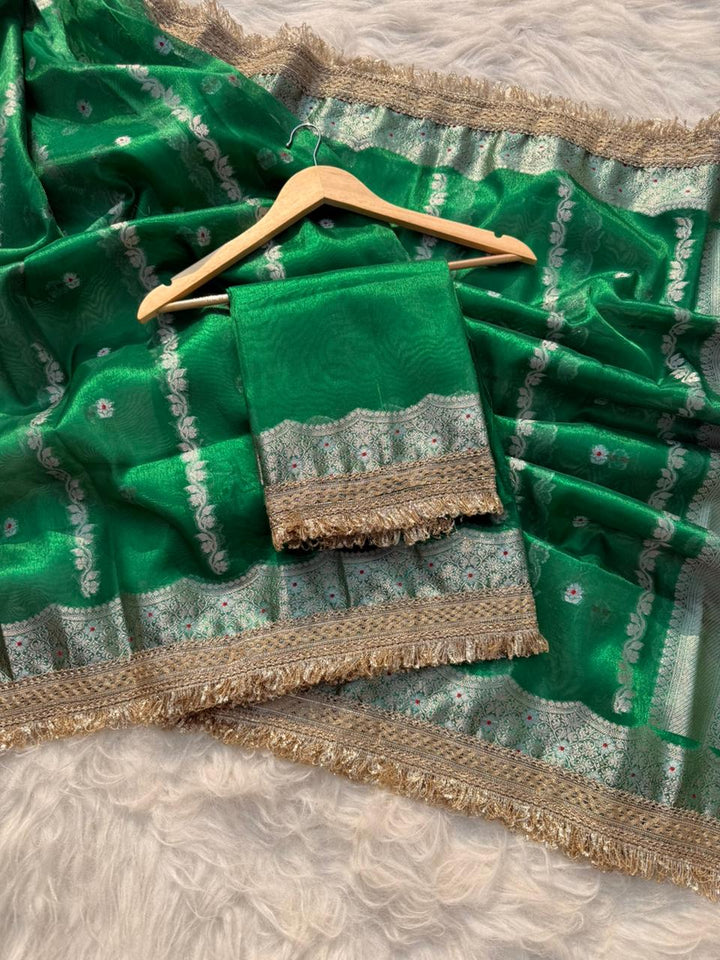 Luxurious Banarasi Tissue Organza Sarees for Weddings