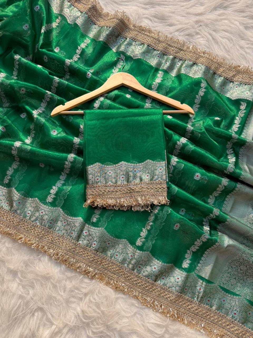Luxurious Banarasi Tissue Organza Sarees for Weddings
