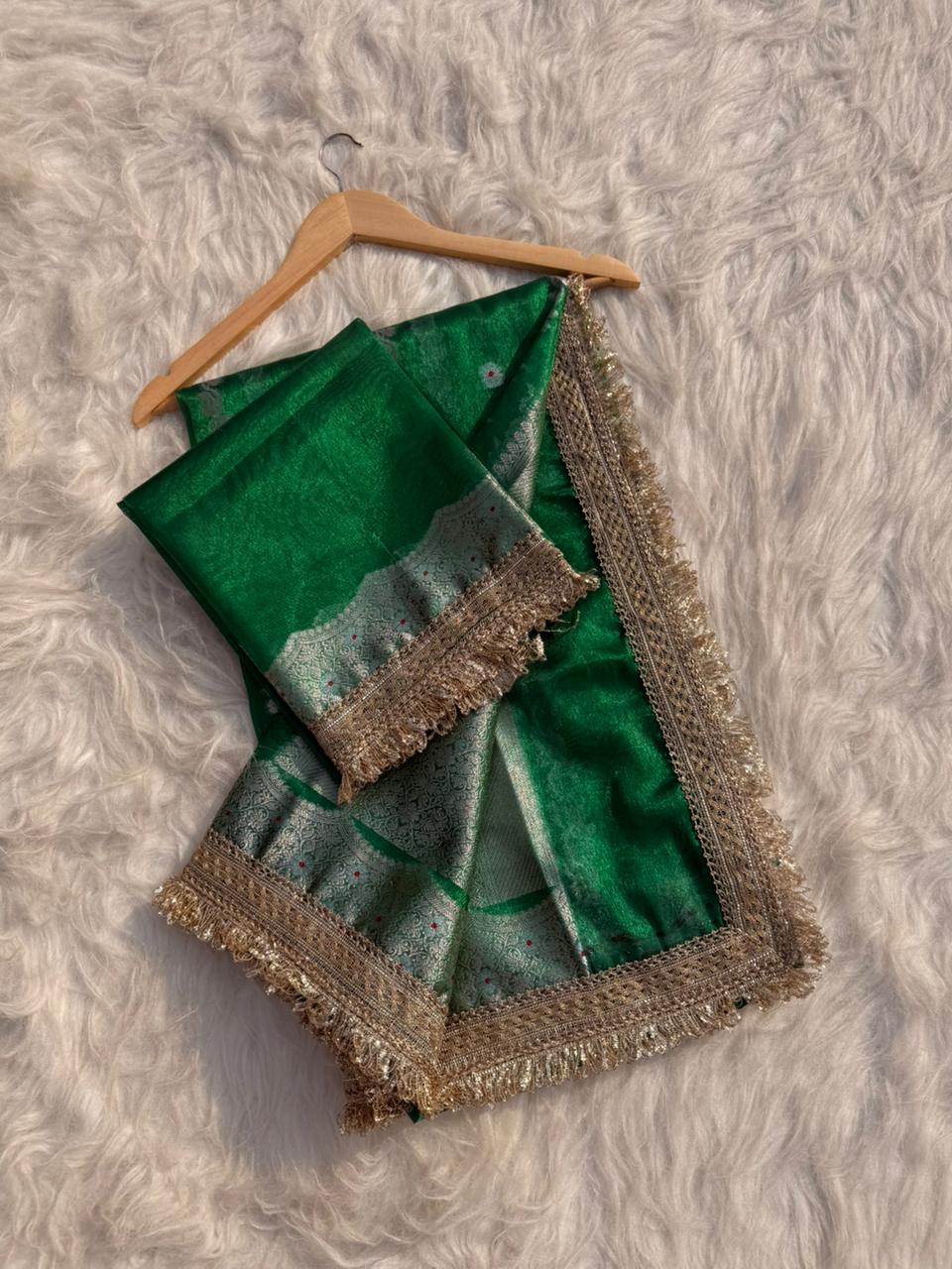 Luxurious Banarasi Tissue Organza Sarees for Weddings