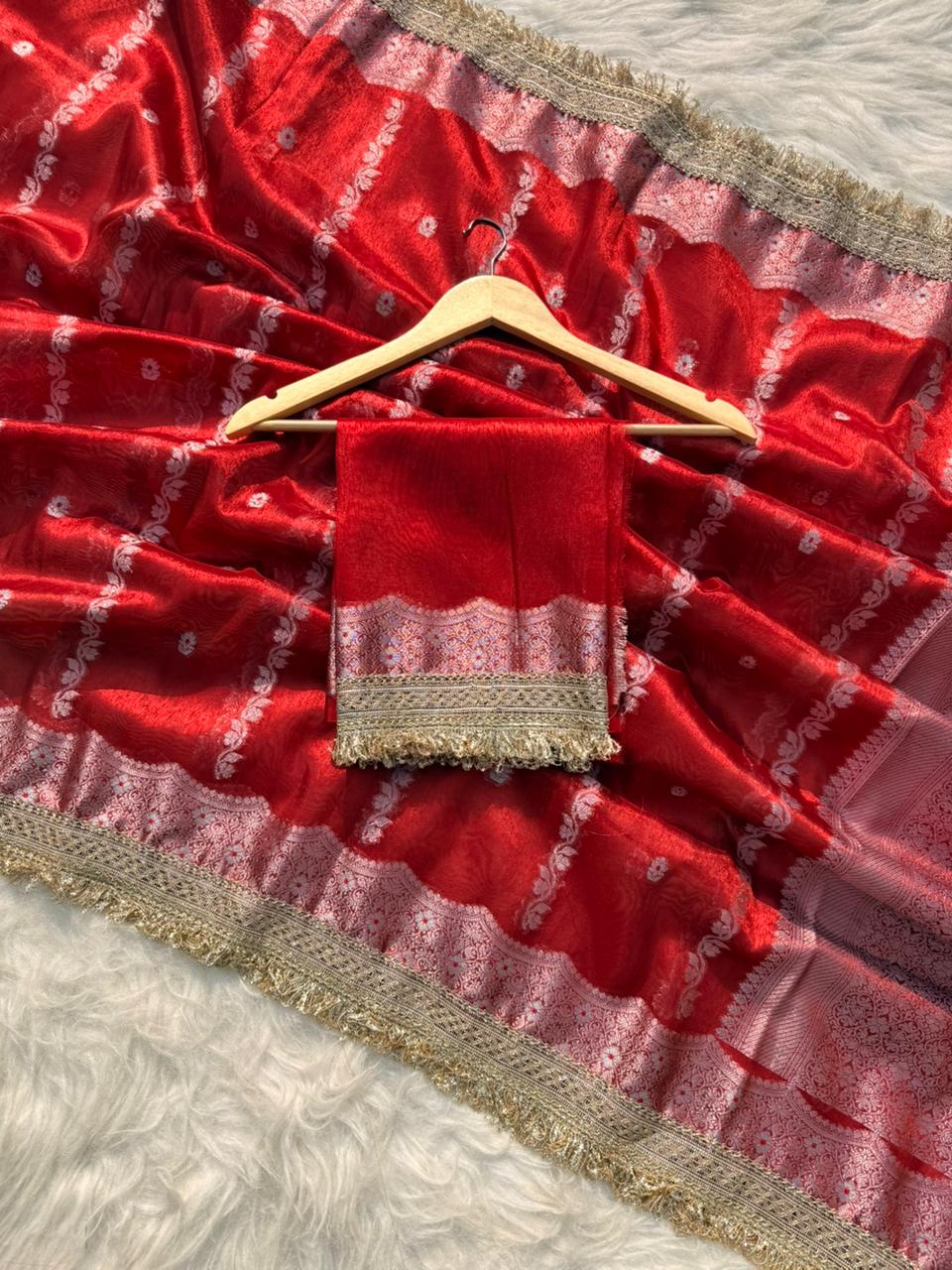 Luxurious Banarasi Tissue Organza Sarees for Weddings