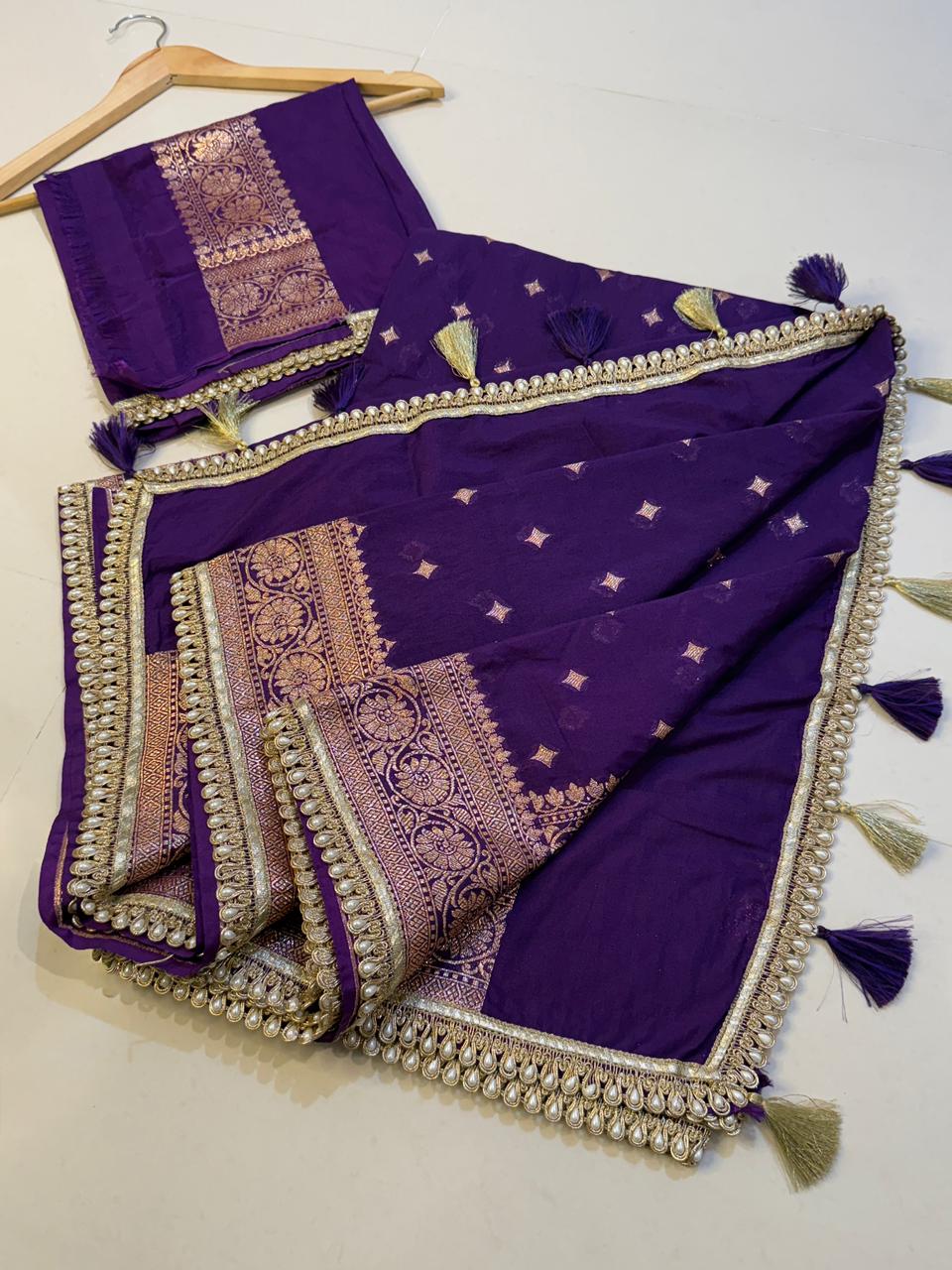 Exquisite Banarasi Tissue Silk Saree for Weddings