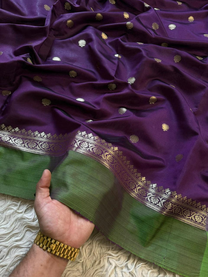 Elegant Black & Green Tissue Organza Saree for Festivities