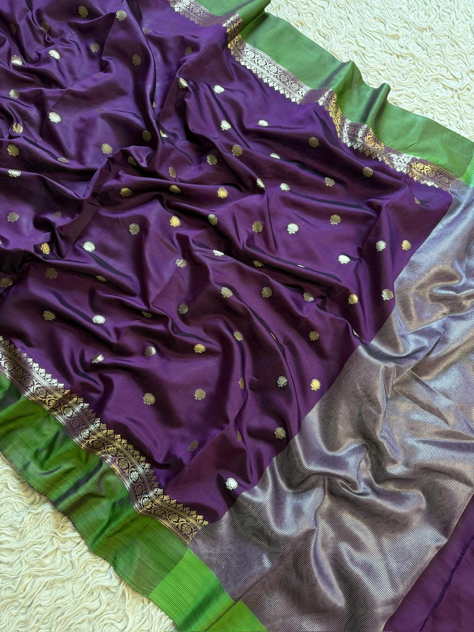 Elegant Black & Green Tissue Organza Saree for Festivities