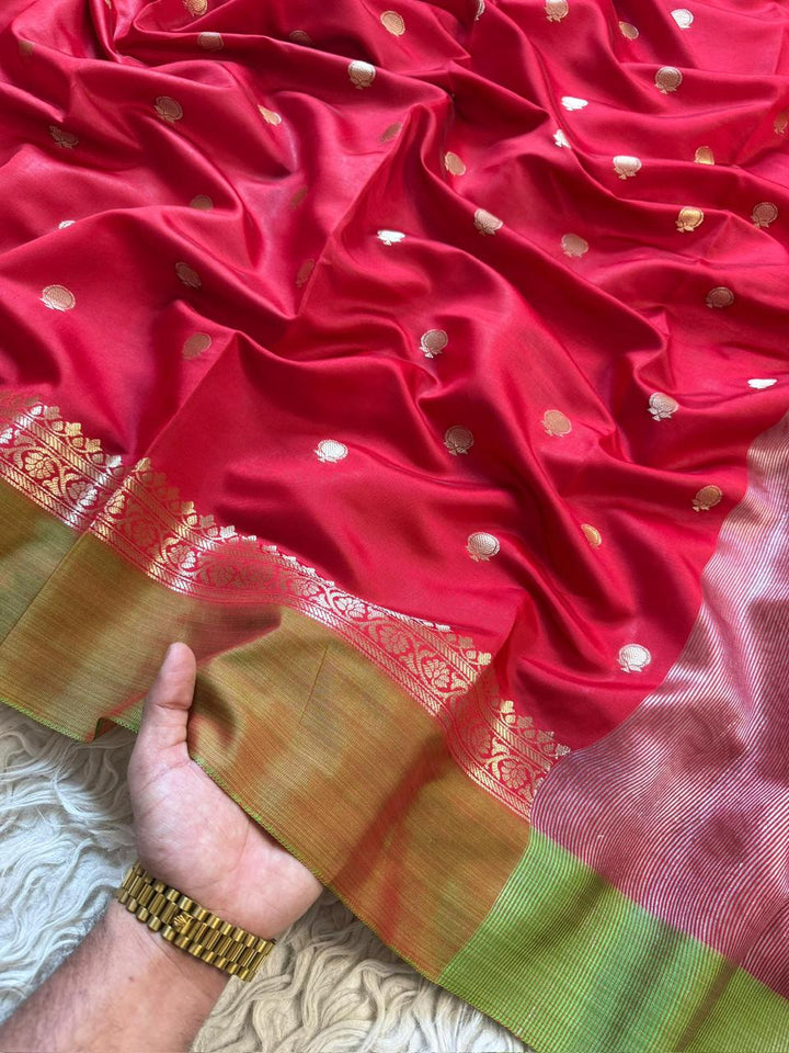 Elegant Black & Green Tissue Organza Saree for Festivities