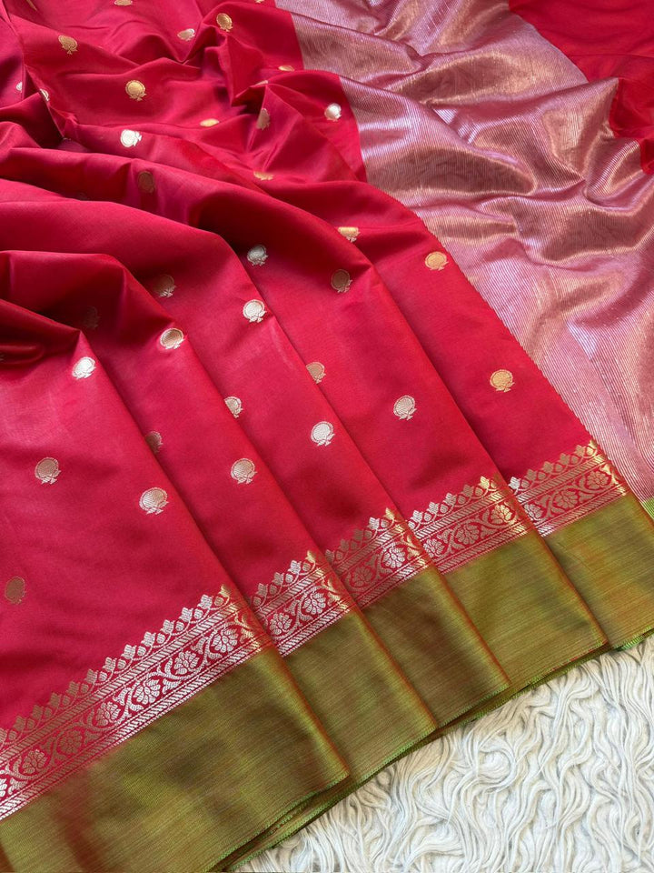 Elegant Black & Green Tissue Organza Saree for Festivities