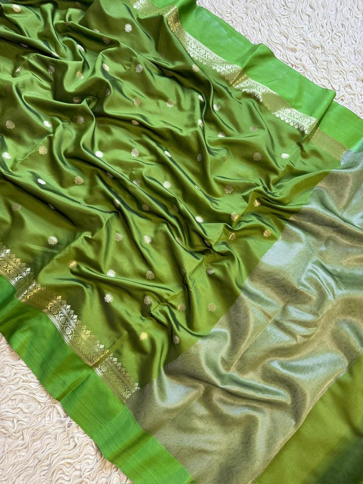 Elegant Black & Green Tissue Organza Saree for Festivities
