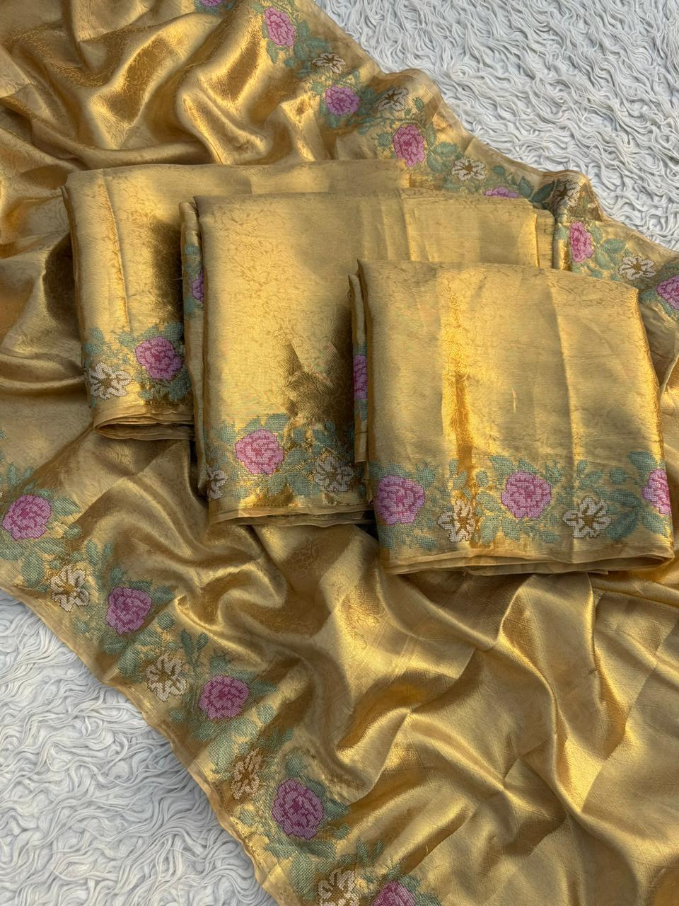 Exquisite Kanjivaram Tissue Saree for Weddings & Festive