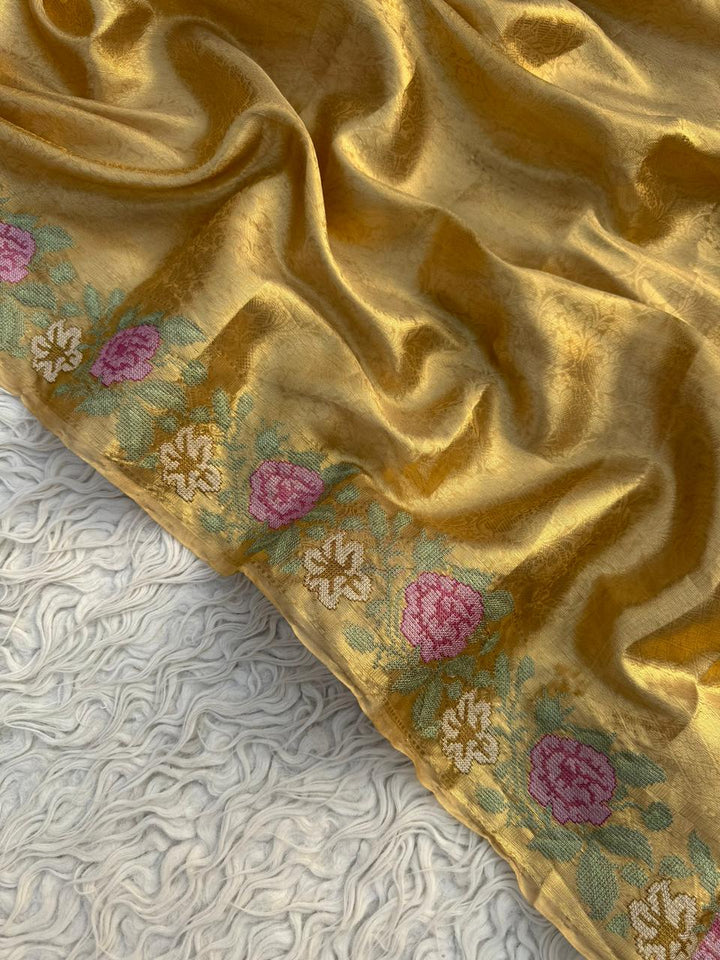 Exquisite Kanjivaram Tissue Saree for Weddings & Festive