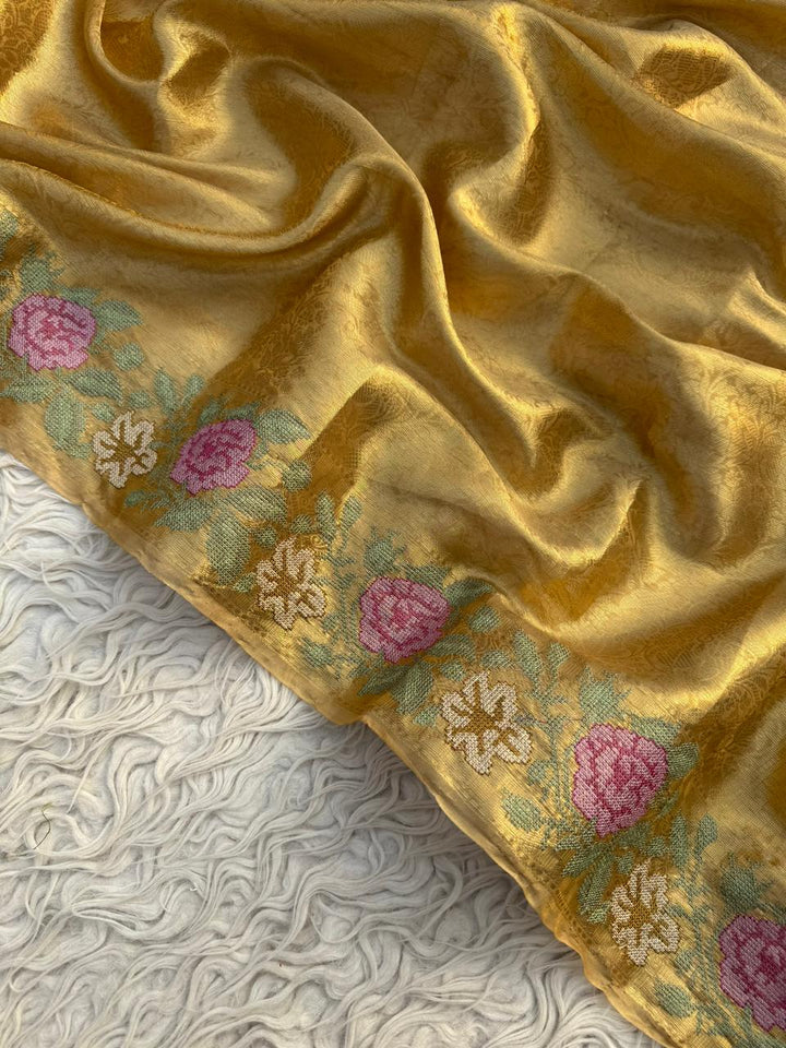 Exquisite Kanjivaram Tissue Saree for Weddings & Festive
