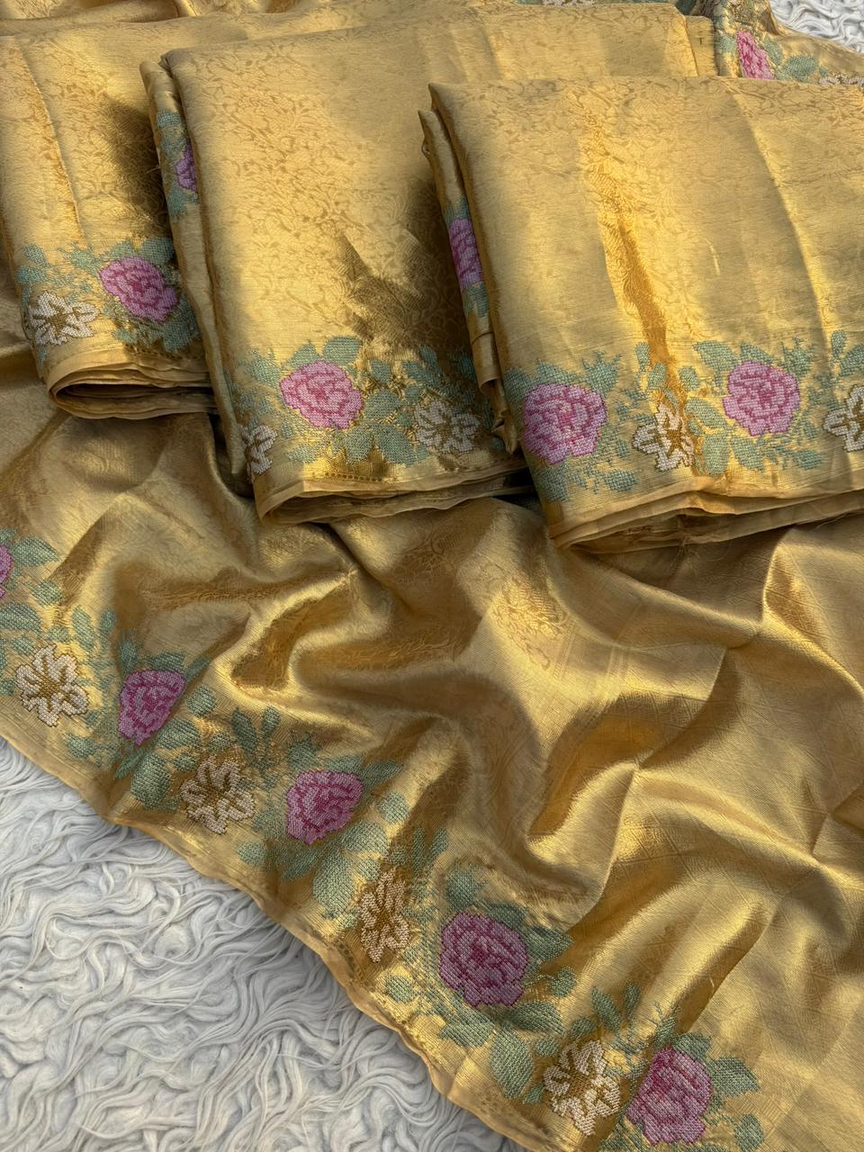 Exquisite Kanjivaram Tissue Saree for Weddings & Festive