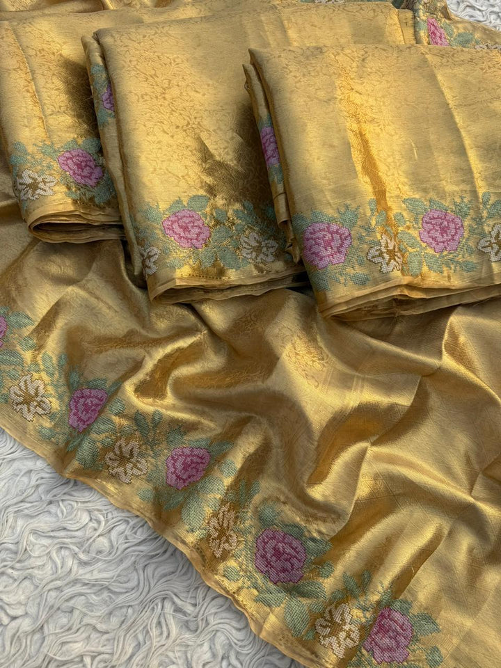 Exquisite Kanjivaram Tissue Saree for Weddings & Festive