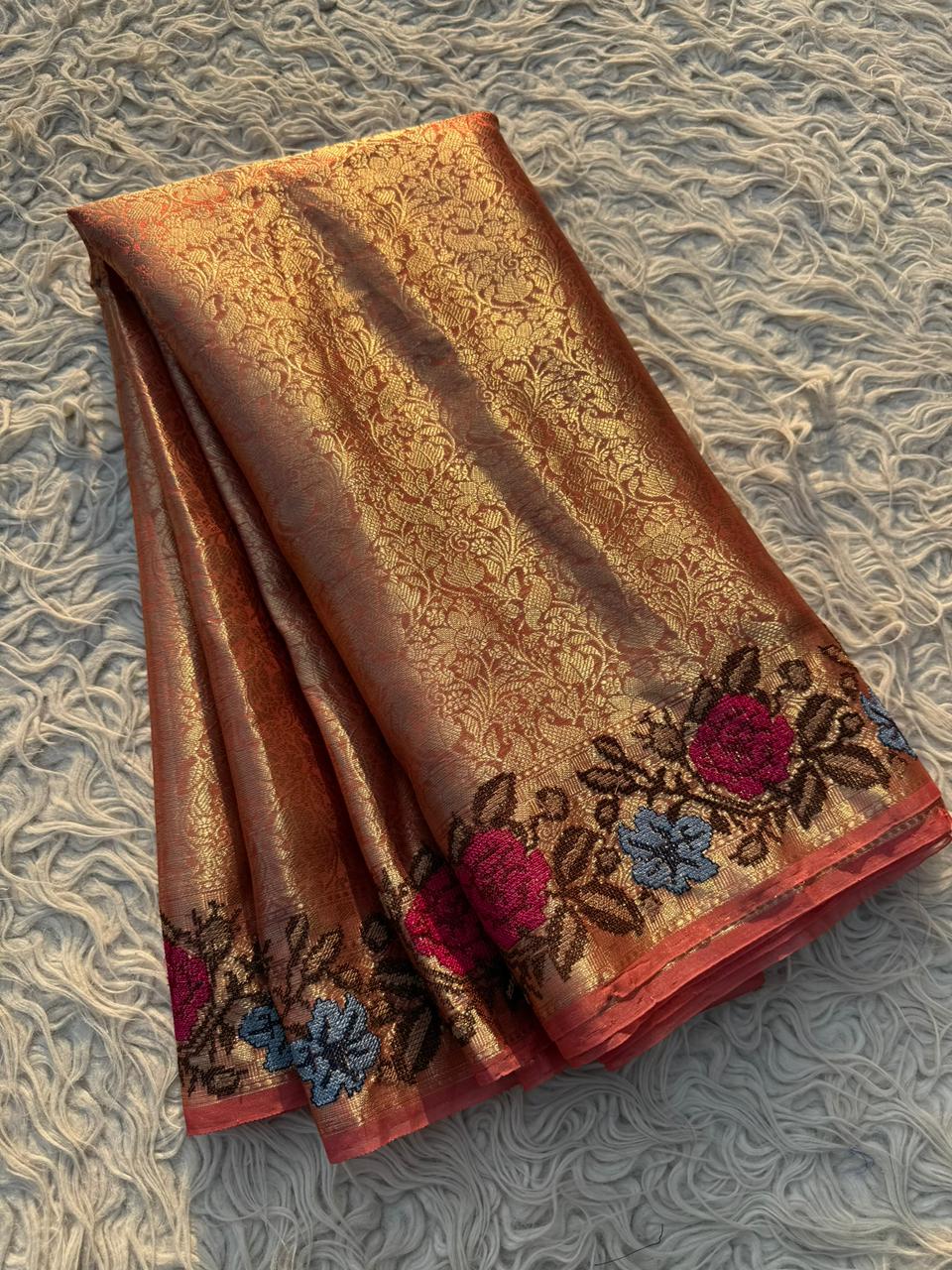Exquisite Kanjivaram Tissue Saree for Weddings & Festive