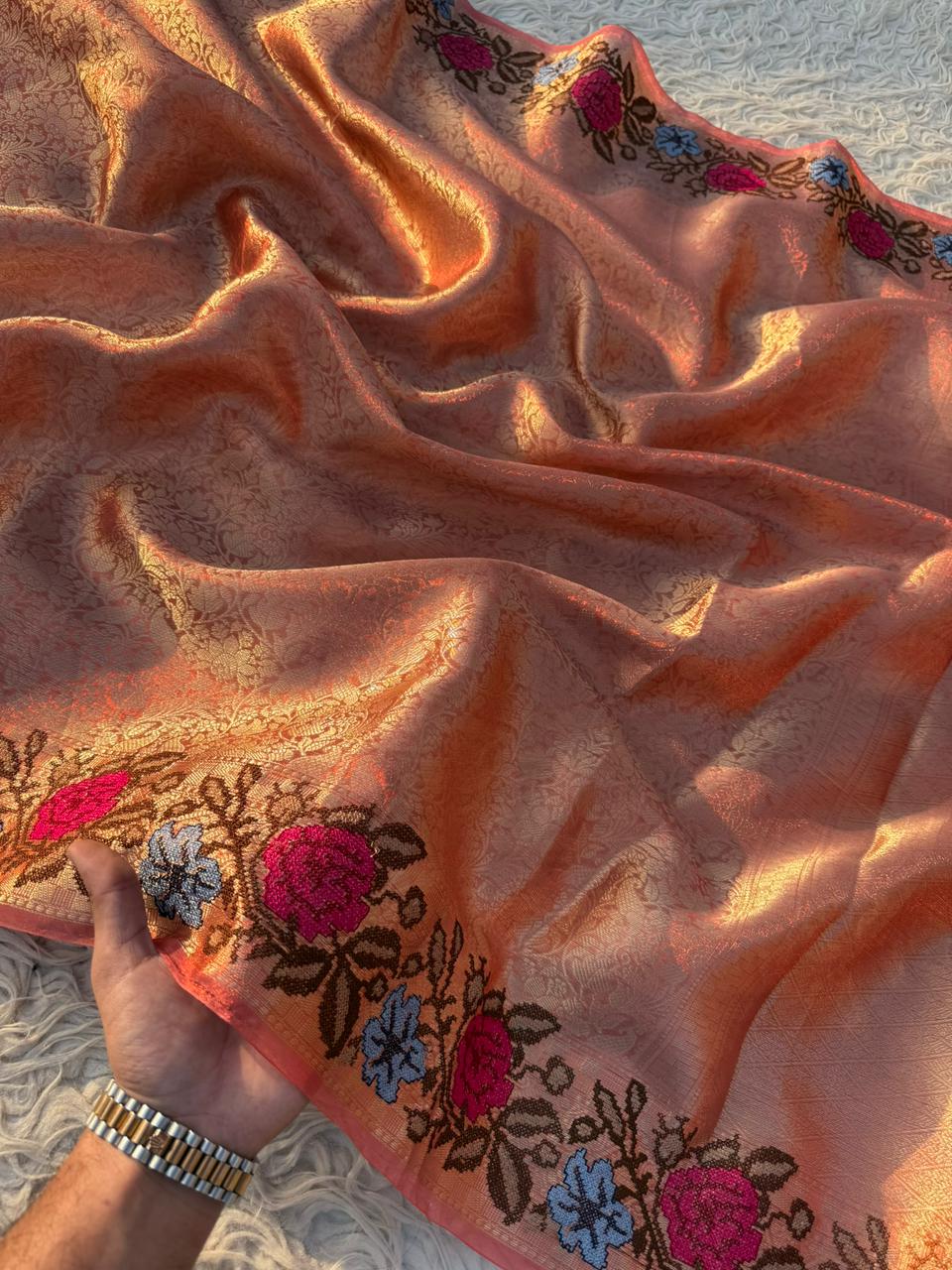 Exquisite Kanjivaram Tissue Saree for Weddings & Festive