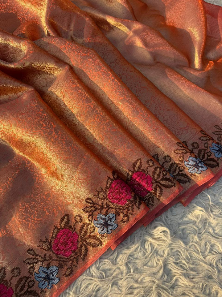 Exquisite Kanjivaram Tissue Saree for Weddings & Festive