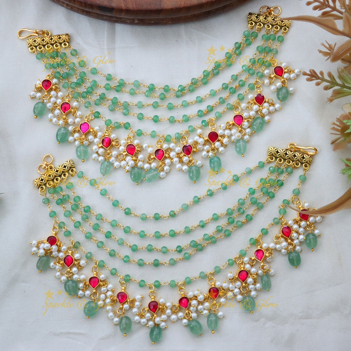 Exquisite Gold Pearl Earchain - New Arrival Collection