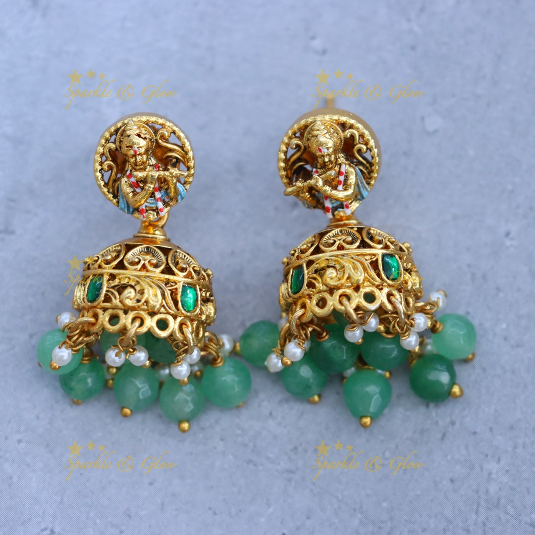 Gold-Plated Temple Pendant Set for Festive Elegance