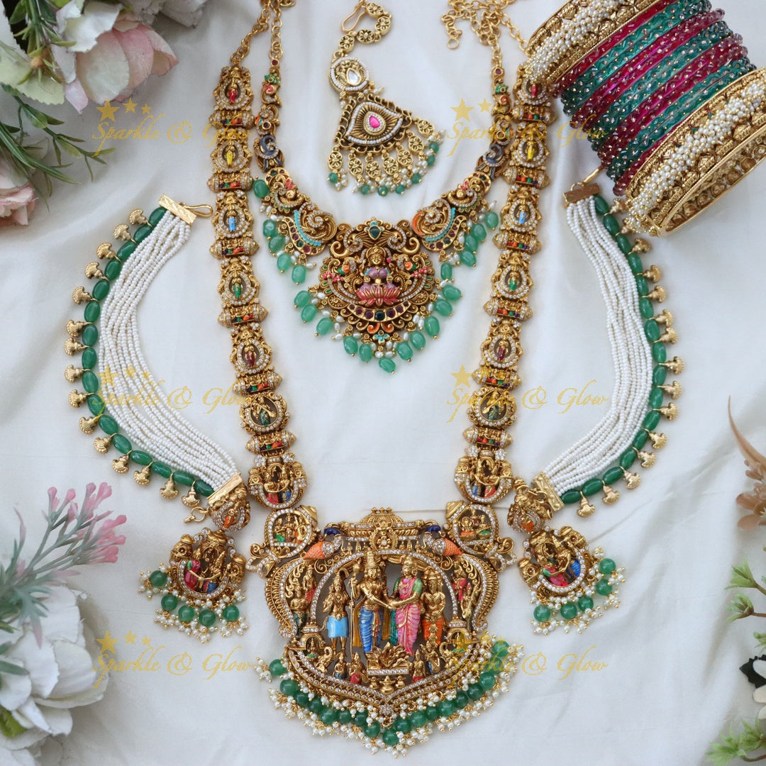 Exquisite Temple Bridal Jewelry Set for Radiant Elegance