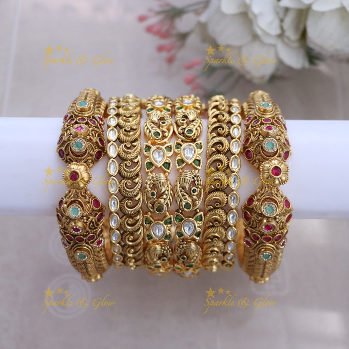 Gold Imitation Pearl Bangle Set - Shop Now