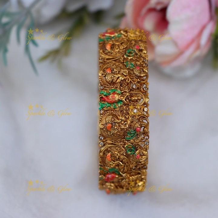 Elegant Temple Design Gold Bangles for Celebrations
